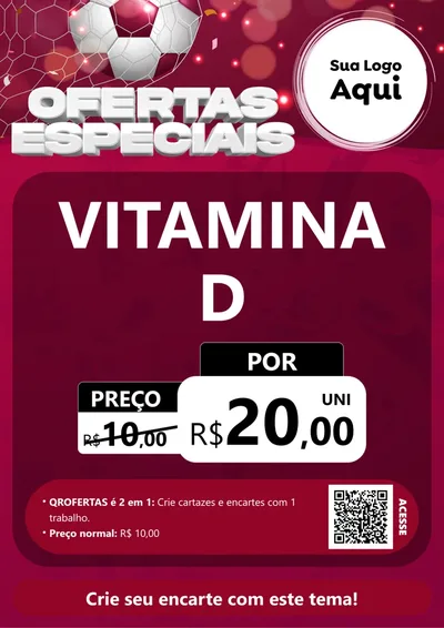 Modelo de Cartaz para Cartaz A4 Vertical com o tema Ofertas Especiais - Futebol para Farmácia