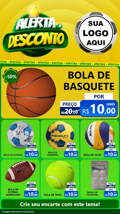 Modelo de Rede Social para Stories com o tema Alerta de Desconto para Artigos Esportivos