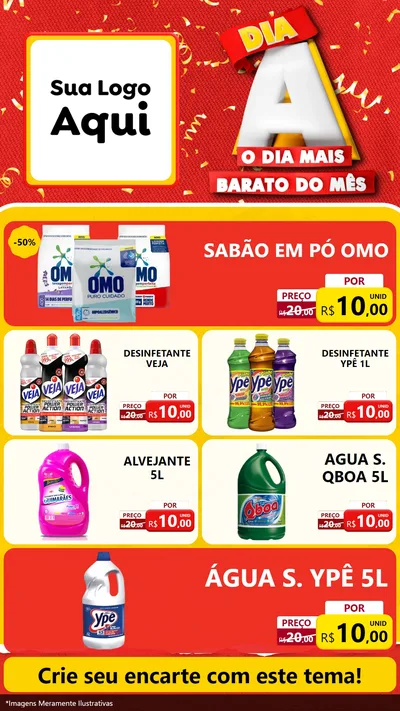 Modelo de TV para TV Vertical com o tema Dia A o Dia Mais Barato do Mês para Produtos de Limpeza