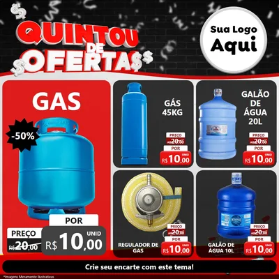 Modelo de Rede Social para Feed Facebook com o tema Quintou de Ofertas para Água e gás