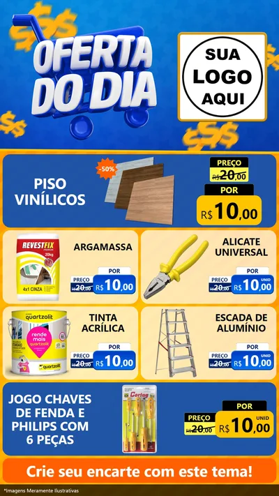 Modelo de TV para TV Vertical com o tema Oferta do Dia para Material para Construção