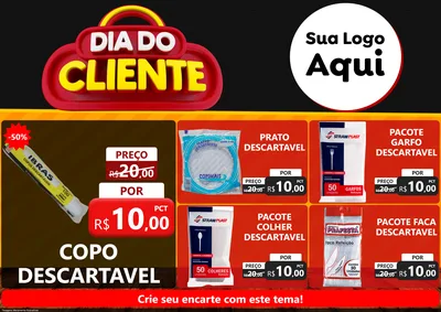Modelo de Encarte para Encarte A4 Horizontal com o tema Dia do Cliente para Embalagens