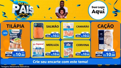 Modelo de TV para TV Horizontal com o tema Dia dos Pais para Peixaria