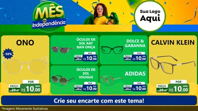 Modelo de TV para TV Horizontal com o tema Mês da Independência para Óticas