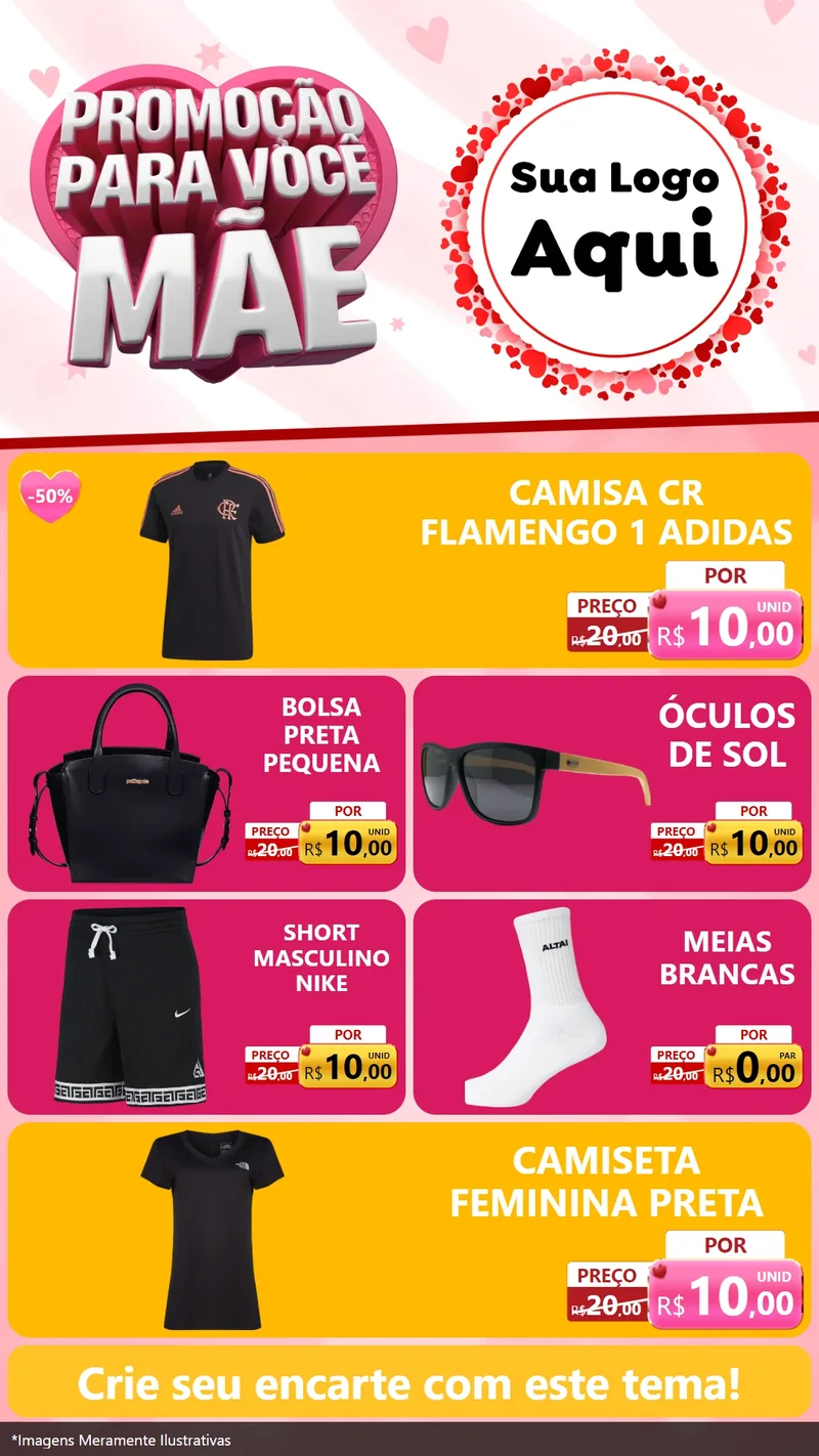 Modelo de TV para TV Vertical com o tema Promoção Para Você Mãe para Roupas e acessórios