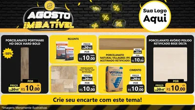 Modelo de TV para TV Horizontal com o tema Agosto Imbatível para Pisos e revestimentos