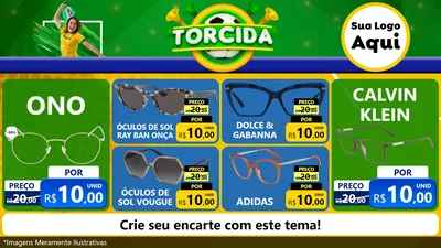 Modelo de TV para TV Horizontal com o tema Torcida para Óticas