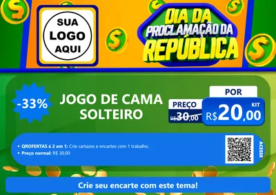 Modelo de Cartaz para Cartaz A4 Horizontal com o tema Dia Da Proclamação da República para Cama, Mesa e Banho