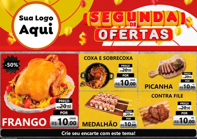 Modelo de Encarte para Encarte A4 Horizontal com o tema Segunda de Ofertas para Assados