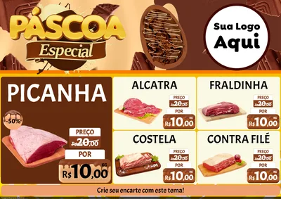 Modelo de Encarte para Encarte A4 Horizontal com o tema Páscoa Especial para Açougue