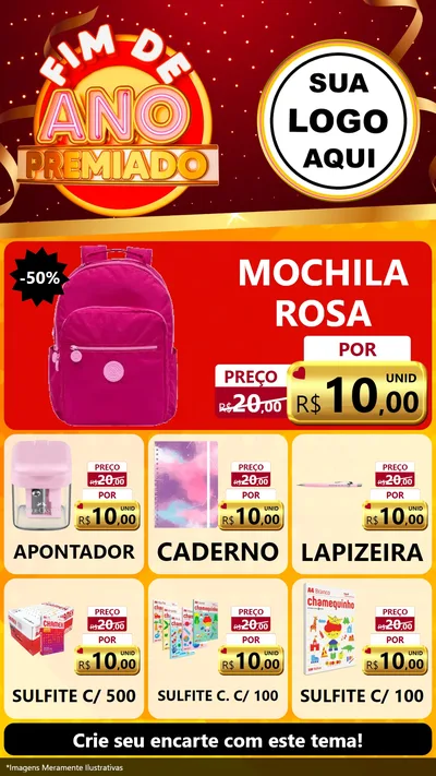 Modelo de Rede Social para Stories com o tema Fim de Ano Premiado para Papelaria