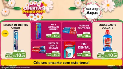 Modelo de TV para TV Horizontal com o tema Ofertas de Primavera para Higiene Pessoal