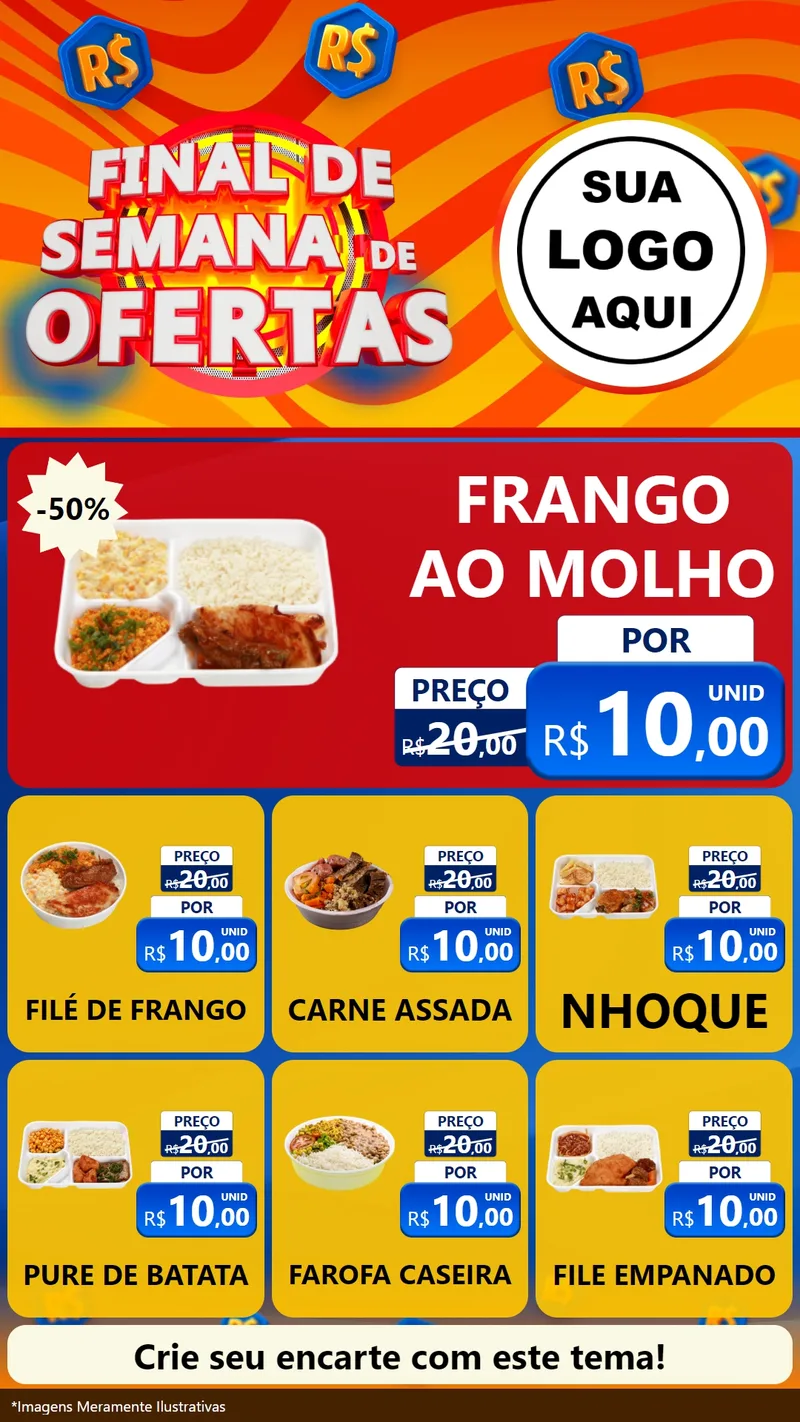 Modelo de Rede Social para Stories com o tema Final de Semana de Ofertas para Restaurante