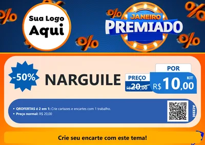Modelo de Cartaz para Cartaz A4 Horizontal com o tema Janeiro Premiado para Tabacaria