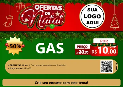 Modelo de Cartaz para Cartaz A4 Horizontal com o tema Ofertas de Natal para Água e gás