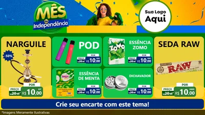 Modelo de TV para TV Horizontal com o tema Mês da Independência para Tabacaria