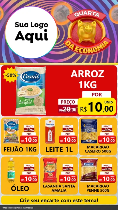 Modelo de Rede Social para Stories com o tema Quarta da Economia para Supermercado