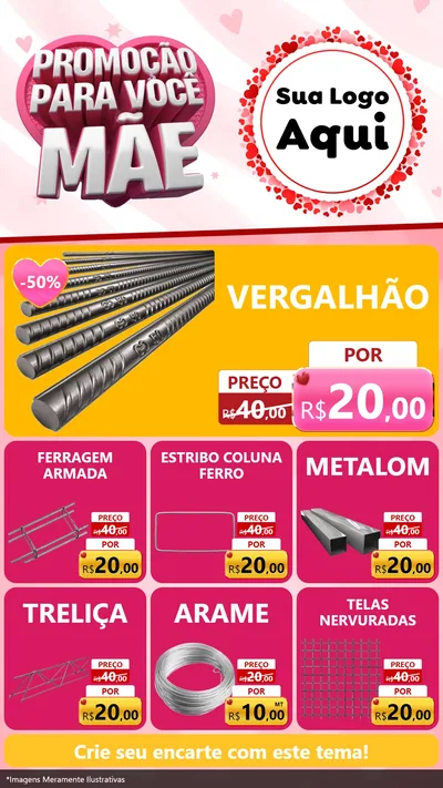 Modelo de Rede Social para Stories com o tema Promoção Para Você Mãe para Ferragens