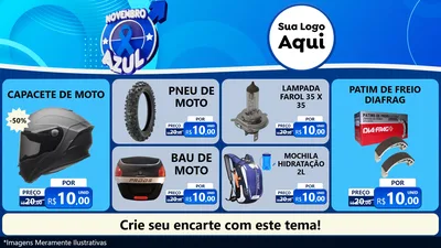 Modelo de TV para TV Horizontal com o tema Novembro Azul para Moto peças