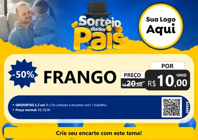 Modelo de Cartaz para Cartaz A4 Horizontal com o tema Sorteio Dia Dos Pais para Assados