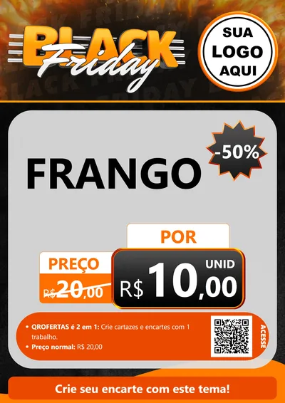 Modelo de Cartaz para Cartaz A4 Vertical com o tema Black Friday para Assados