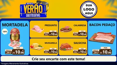 Modelo de TV para TV Horizontal com o tema Ofertas de Verão Quentíssimas para Frios e Laticínios