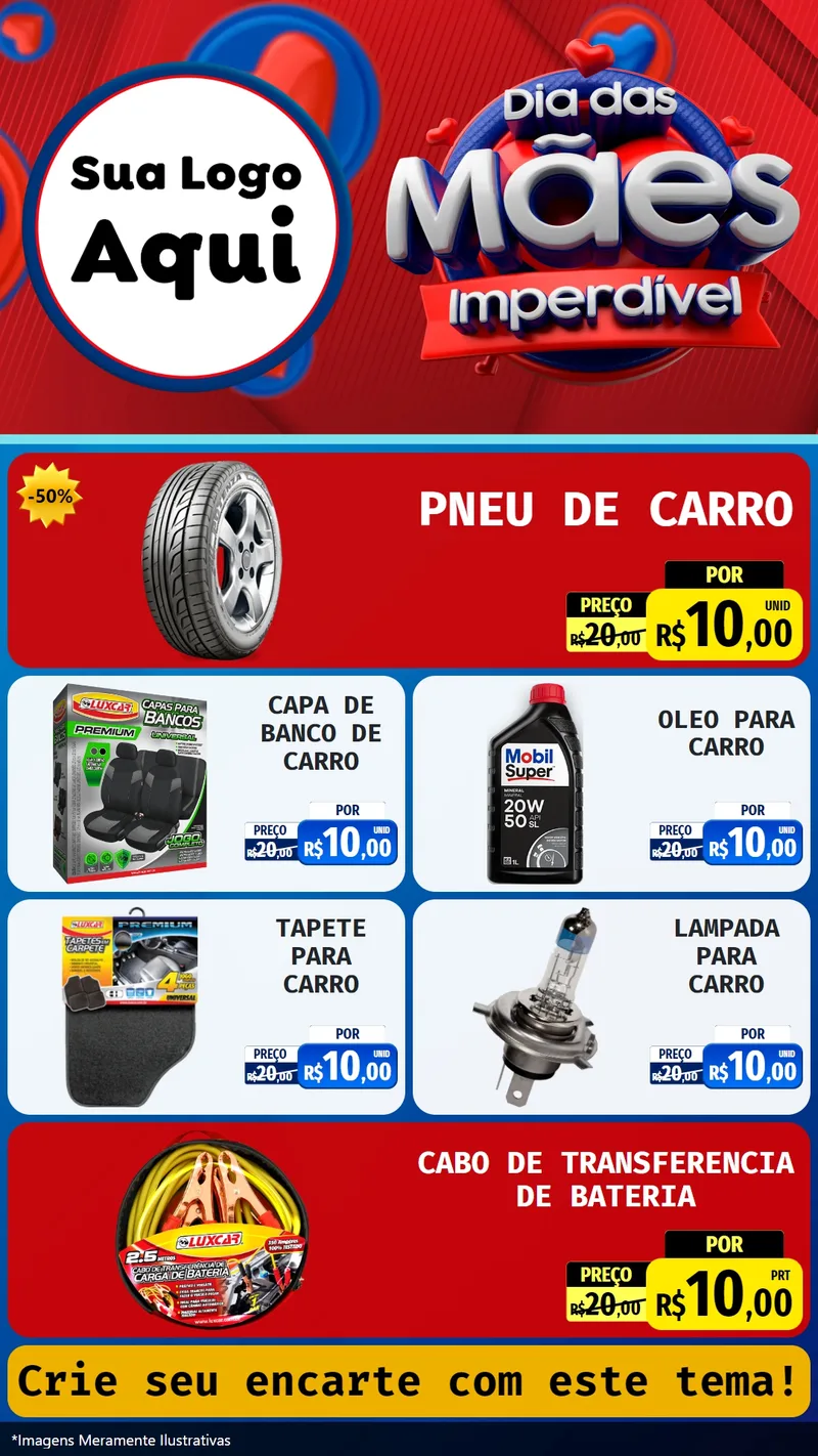 Modelo de TV para TV Vertical com o tema Dia Das Mães Imperdível para Auto peças
