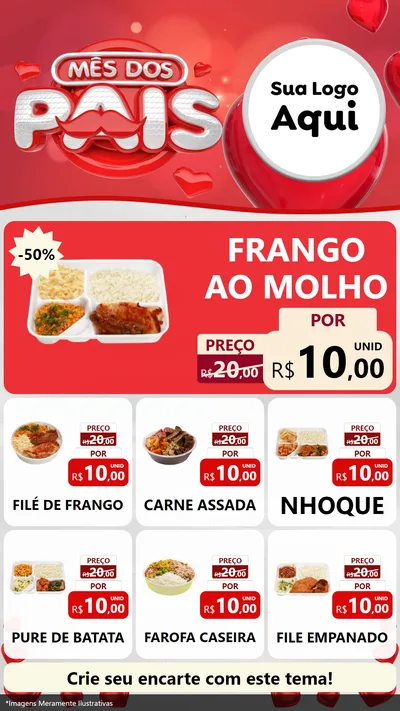 Modelo de Rede Social para Stories com o tema Mês dos Pais para Restaurante