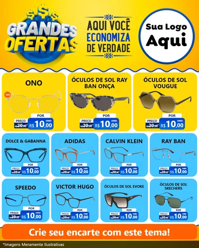 Modelo de Rede Social para Feed Instagram com o tema Grandes Ofertas para Óticas
