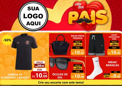 Modelo de Encarte para Encarte A4 Horizontal com o tema Mês Dos Pais para Roupas e acessórios