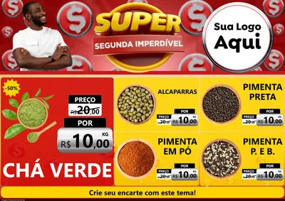 Modelo de Encarte para Encarte A4 Horizontal com o tema Super Segunda Imperdível para Produtos Naturais