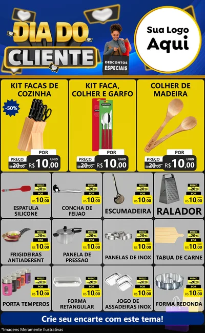 Modelo de Encarte para Encarte Grande com o tema Dia Do Cliente para Utilidades Domésticas
