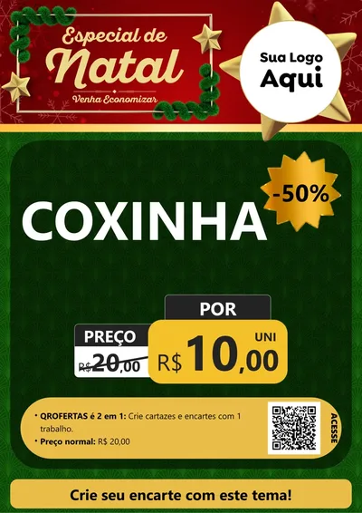 Modelo de Cartaz para Cartaz A4 Vertical com o tema Especial de Natal para Salgadaria