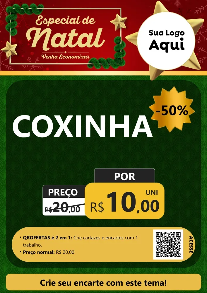 Modelo de Cartaz para Cartaz A4 Vertical com o tema Especial de Natal para Salgadaria