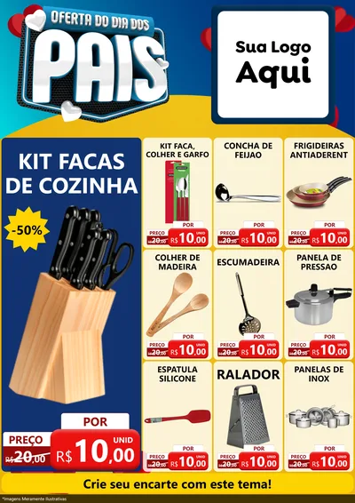 Modelo de Encarte para Encarte A4 Vertical com o tema Oferta Do Dia Dos Pais para Utilidades Domésticas