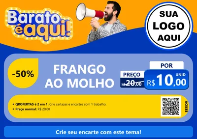 Modelo de Cartaz para Cartaz A4 Horizontal com o tema Barato é aqui para Restaurante
