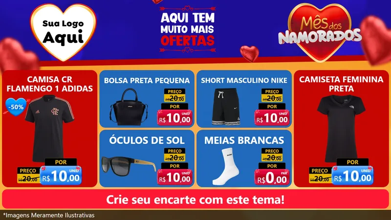 Modelo de TV para TV Horizontal com o tema Mês dos Namorados para Roupas e acessórios