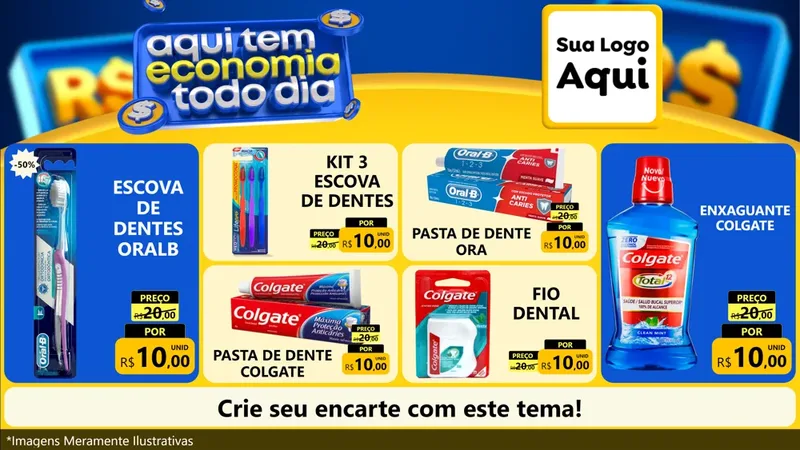 Modelo de TV para TV Horizontal com o tema Aqui Tem Economia Todo Dia para Higiene Pessoal