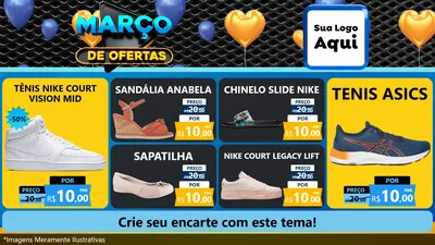 Modelo de TV para TV Horizontal com o tema Março de Ofertas para Calçados