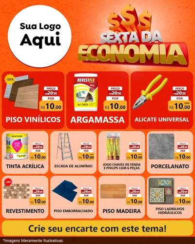 Modelo de Rede Social para Feed Instagram com o tema Sexta da Economia para Material para Construção