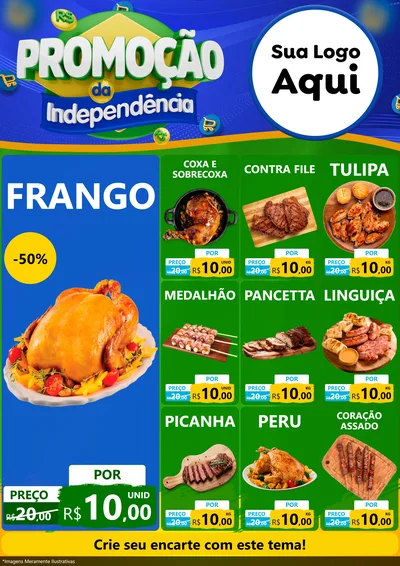 Modelo de Encarte para Encarte A4 Vertical com o tema Promoção da Independência para Assados