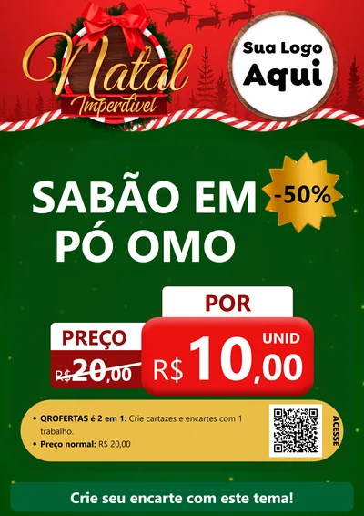 Modelo de Cartaz para Cartaz A4 Vertical com o tema Natal Imperdível para Produtos de Limpeza