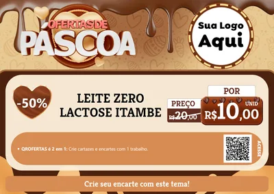Modelo de Cartaz para Cartaz A4 Horizontal com o tema Ofertas de Páscoa para Frios e Laticínios