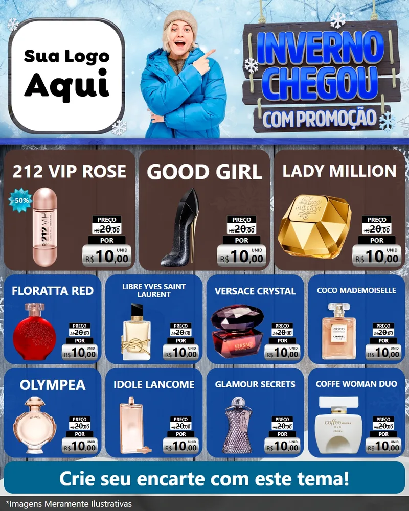 Modelo de Rede Social para Feed Instagram com o tema Inverno Chegou Com Promoção para Perfumes