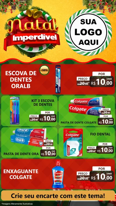 Modelo de TV para TV Vertical com o tema Natal Imperdível para Higiene Pessoal