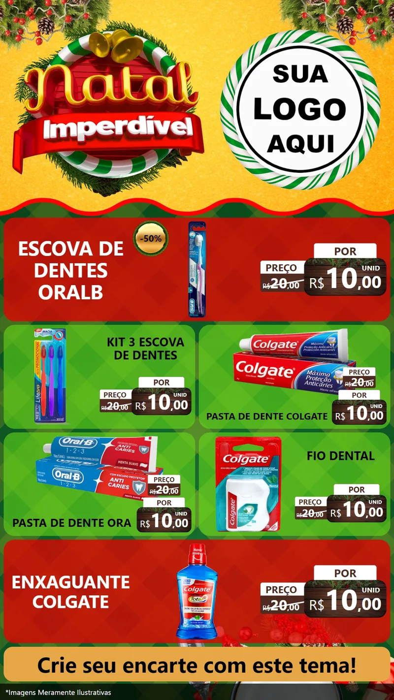 Modelo de TV para TV Vertical com o tema Natal Imperdível para Higiene Pessoal