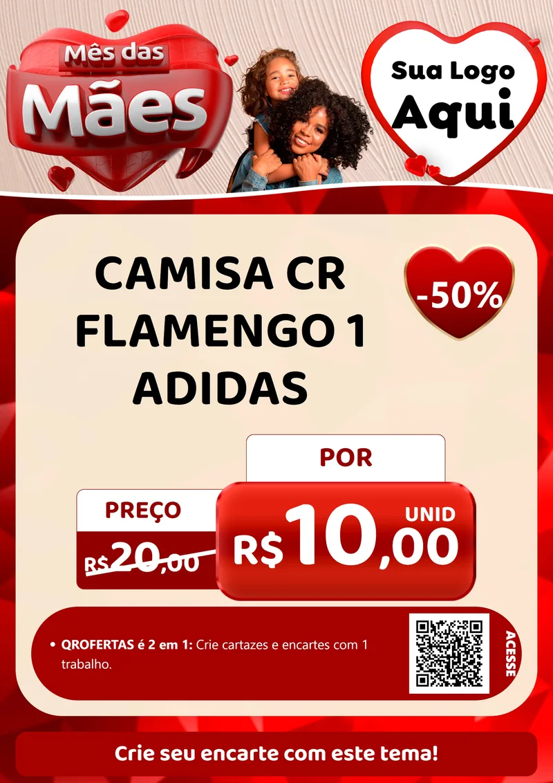 Modelo de Cartaz para Cartaz A4 Vertical com o tema Mês das Mães para Roupas e acessórios