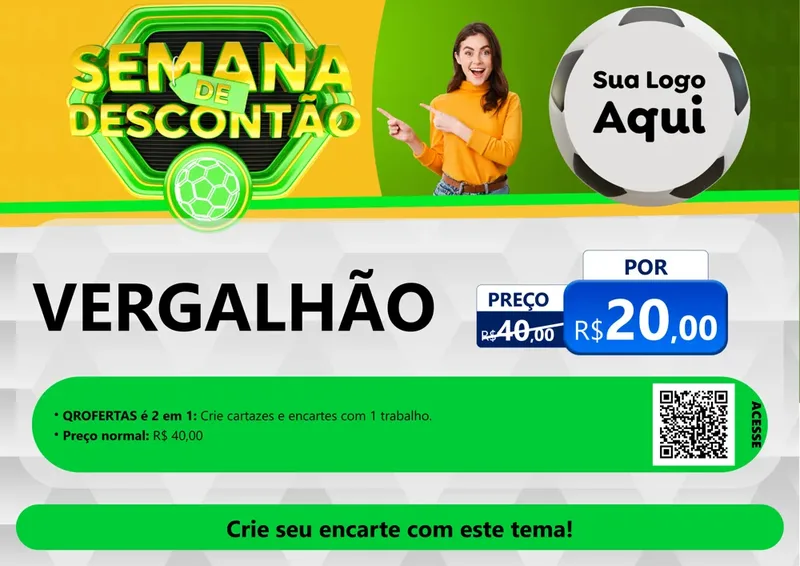 Modelo de Cartaz para Cartaz A4 Horizontal com o tema Semana de Descontão - Copa para Ferragens