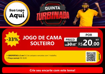 Modelo de Cartaz para Cartaz A4 Horizontal com o tema Quinta Turbinada para Cama, Mesa e Banho
