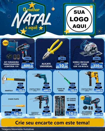 Modelo de Rede Social para Feed Instagram com o tema O Melhor Natal É Aqui! para Maquinas e Ferramentas